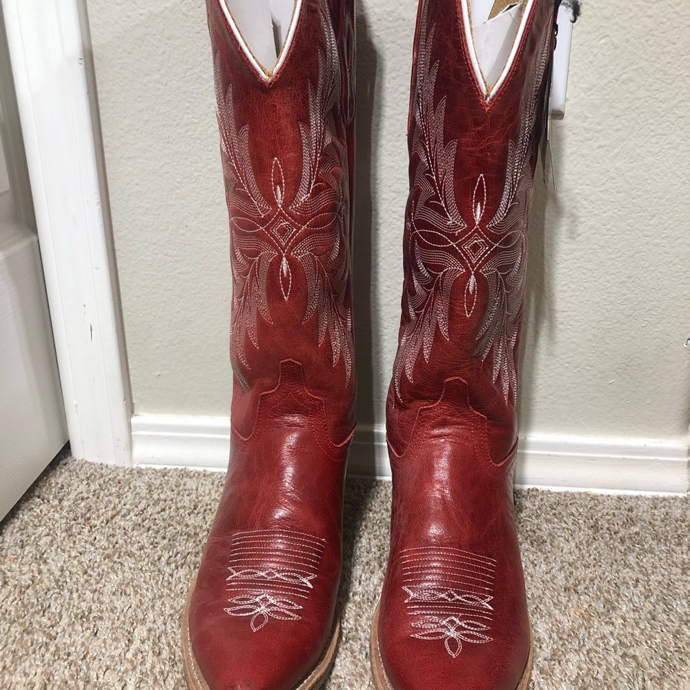 Old West Red Western Boots - Picture 4 of 7
